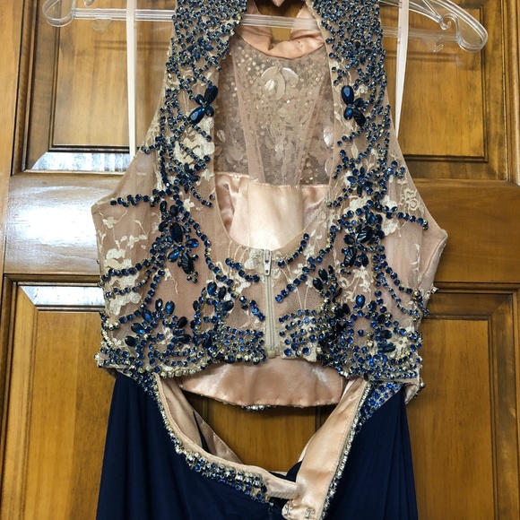 Dark blue two piece dress - Picture 3 of 5